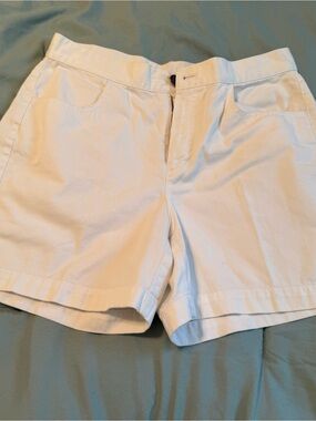 Villager sport Liz Claiborne white Shorts summer vacation cruise holiday classic